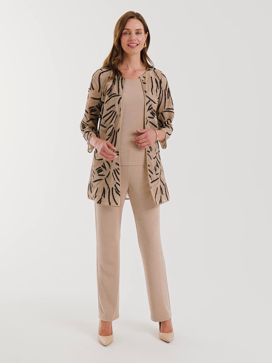 Travelers Collection Embroidered Sequins Jacket