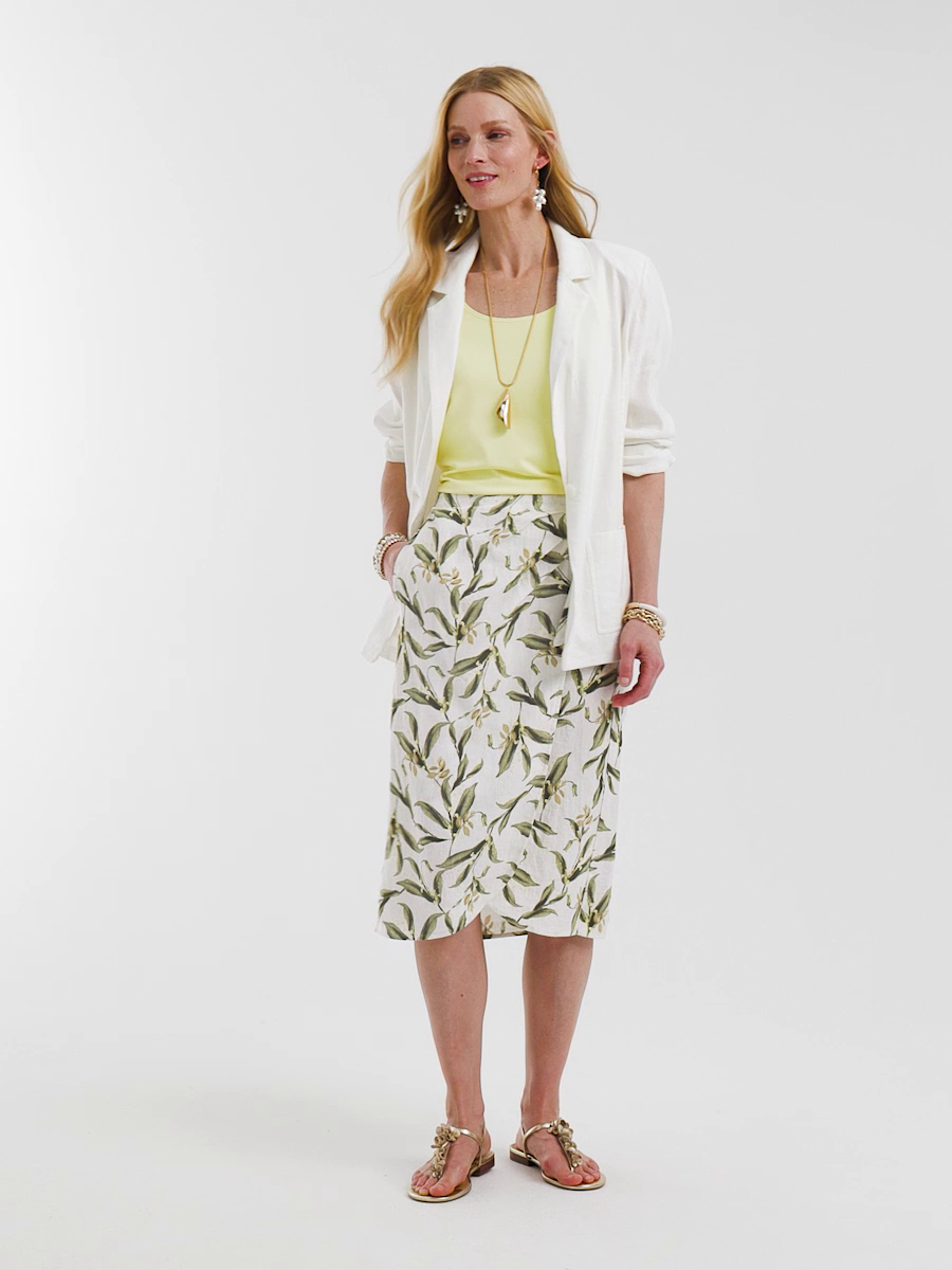 Linen Midi Wrap Skirt