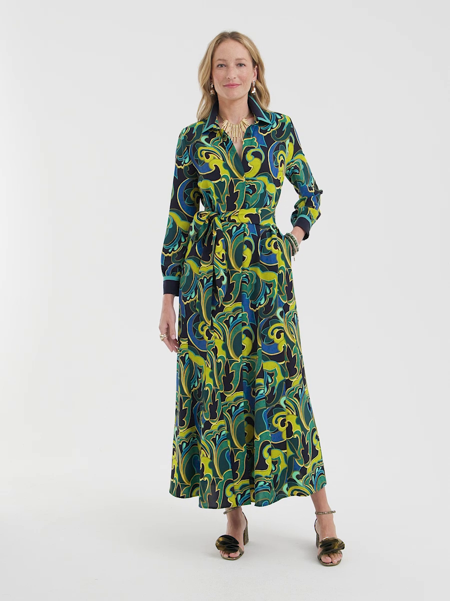 Silky Twill Shirt Dress