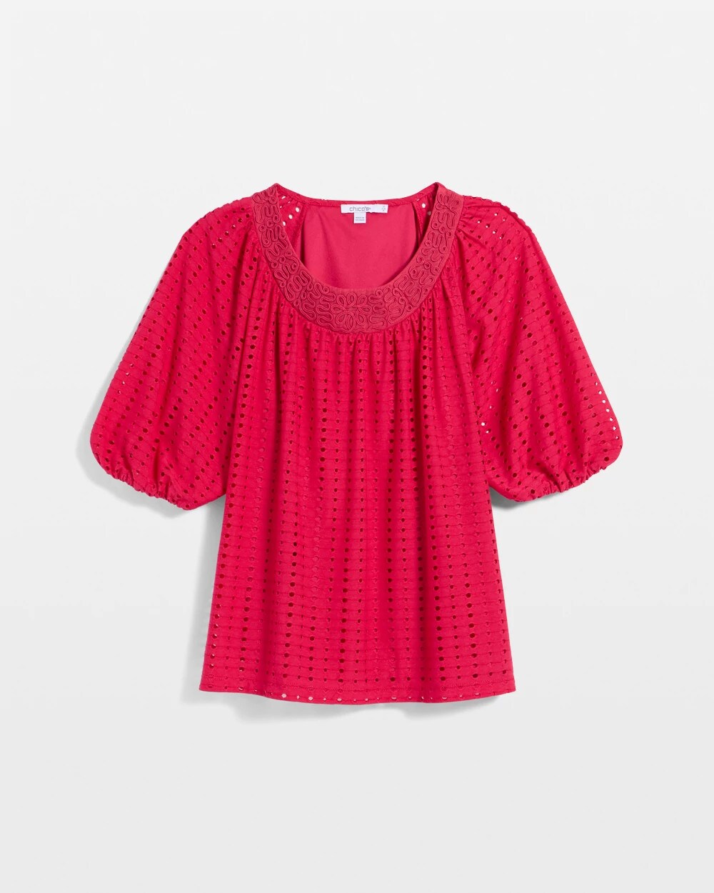 Textured Jacquard Peasant Tee