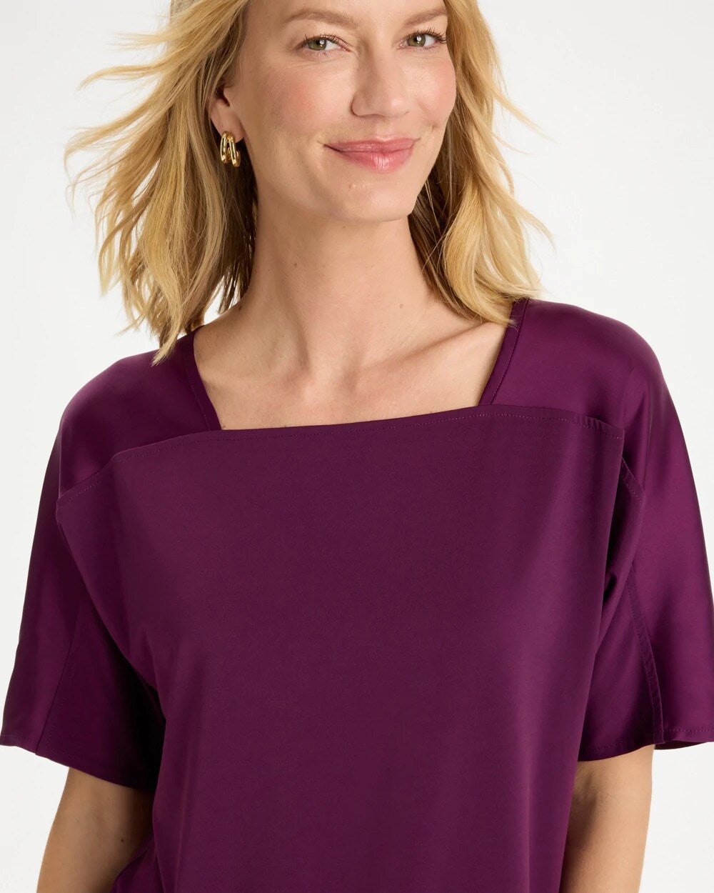Jersey Satin Trim Elbow Tee