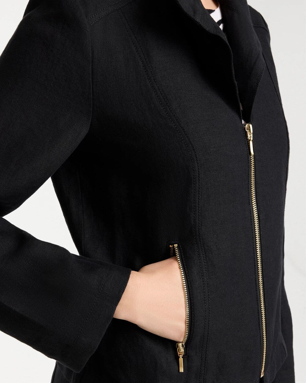 Linen Moto Jacket