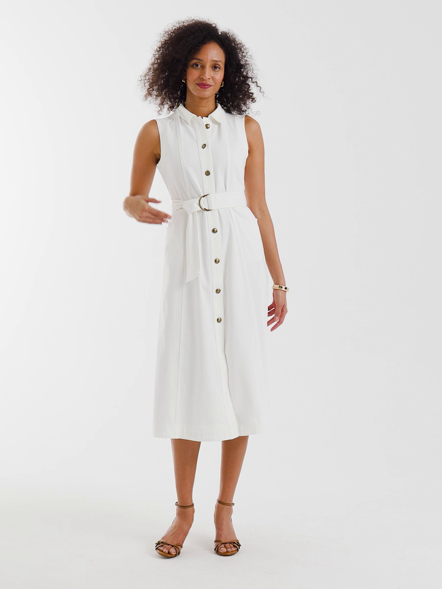 Denim Sleeveless Shirtdress