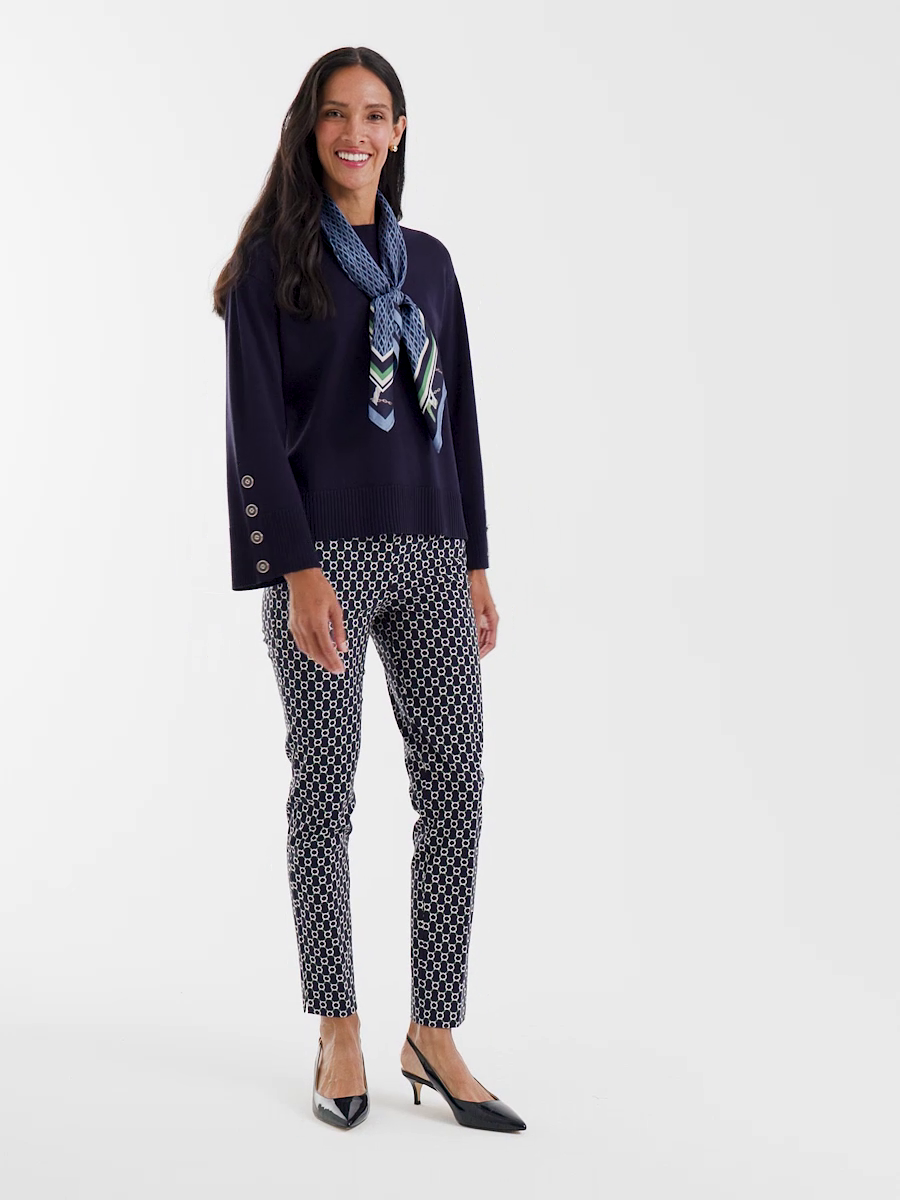Brigitte Chain Connection Slim Ankle Pants