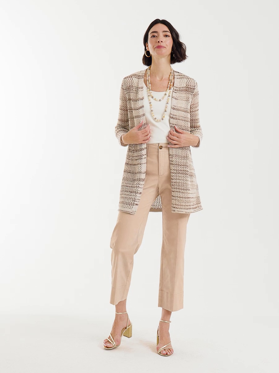 Pointelle Metallic Cardigan