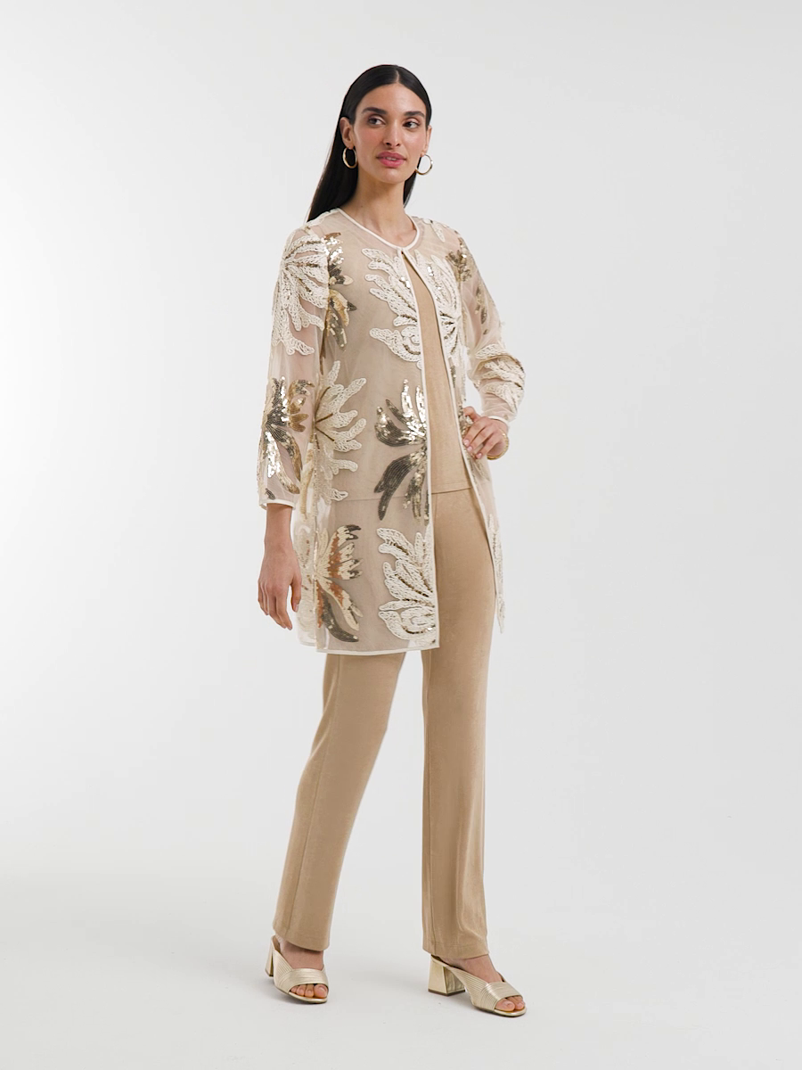 Travelers Collection Sequin-Mesh Jacket