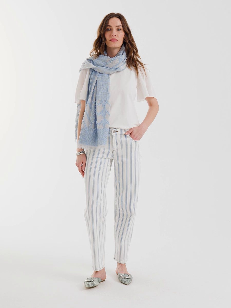 Striped Relaxed Boyfriend Jean