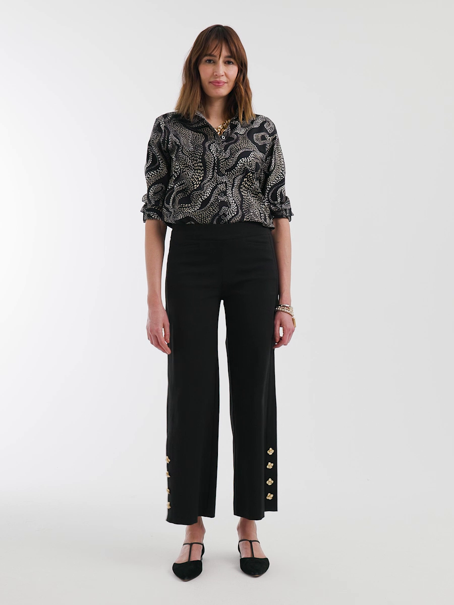 Brigitte Cropped Wide-Leg Pants