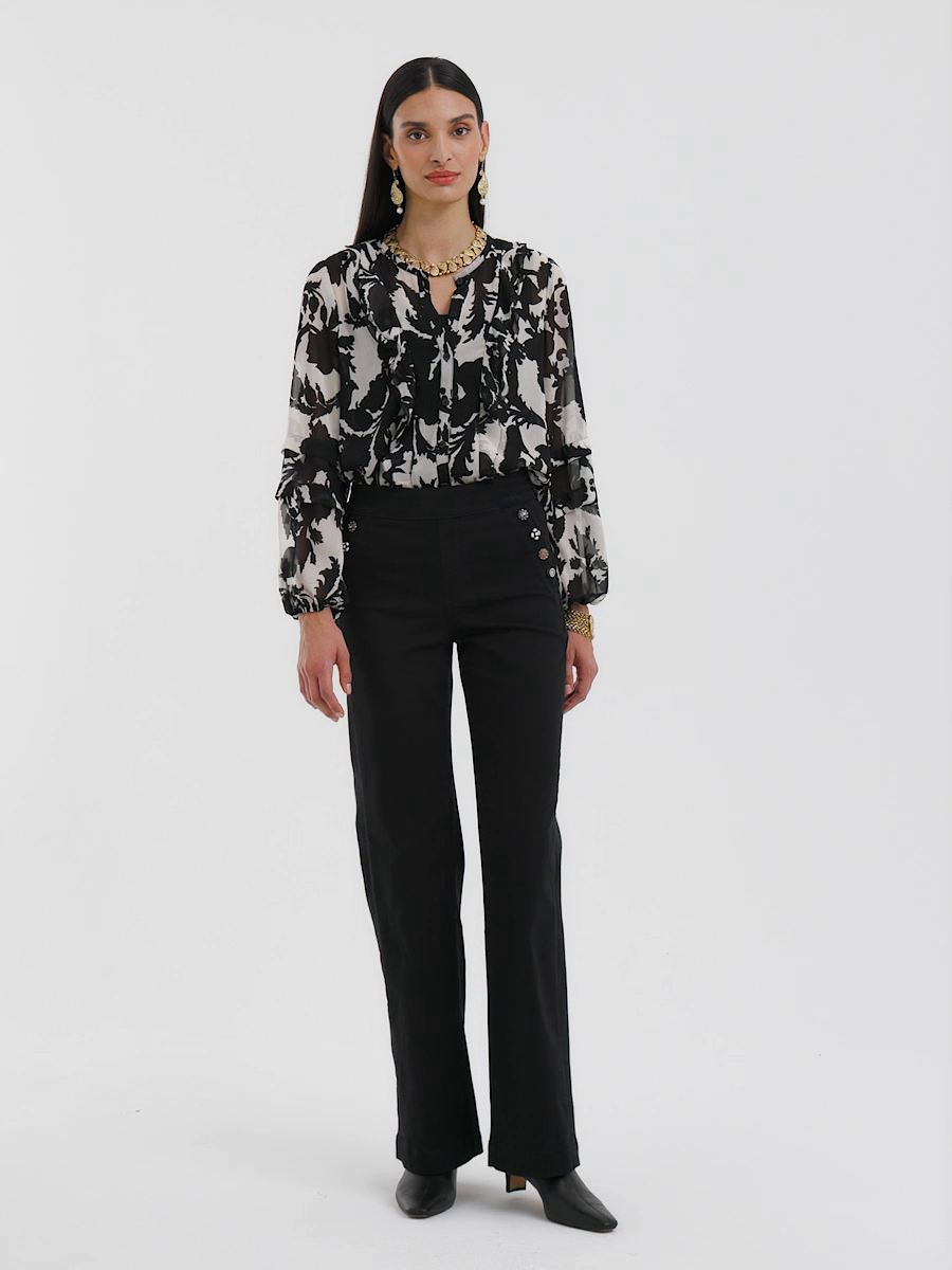 Paisley Ruffles Crinkle Blouse
