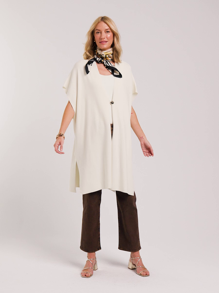 Long Button-Front Ruana