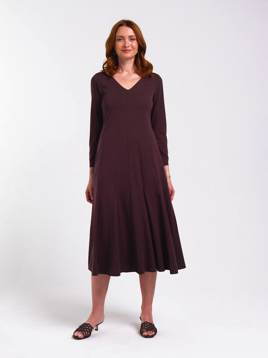Ponte Cotton Godet Midi Dress