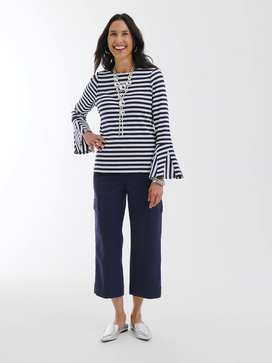 Cargo Straight Leg Cropped Pants