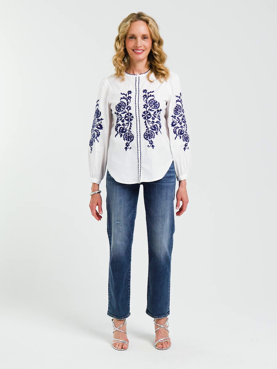 Poplin Embroidered Blouse