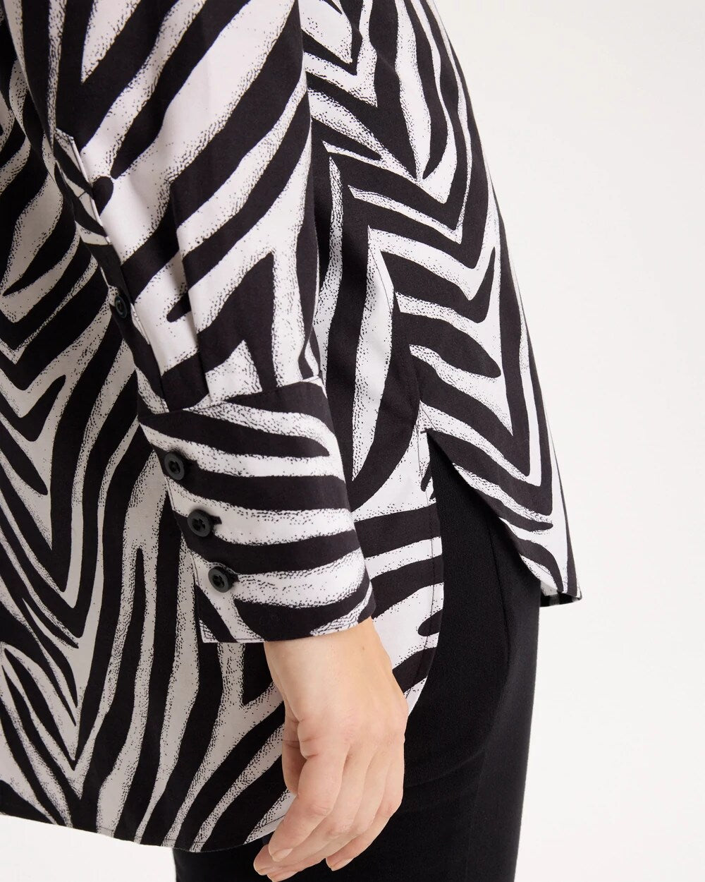 No Iron Stretch Zebra Animal Print Tunic