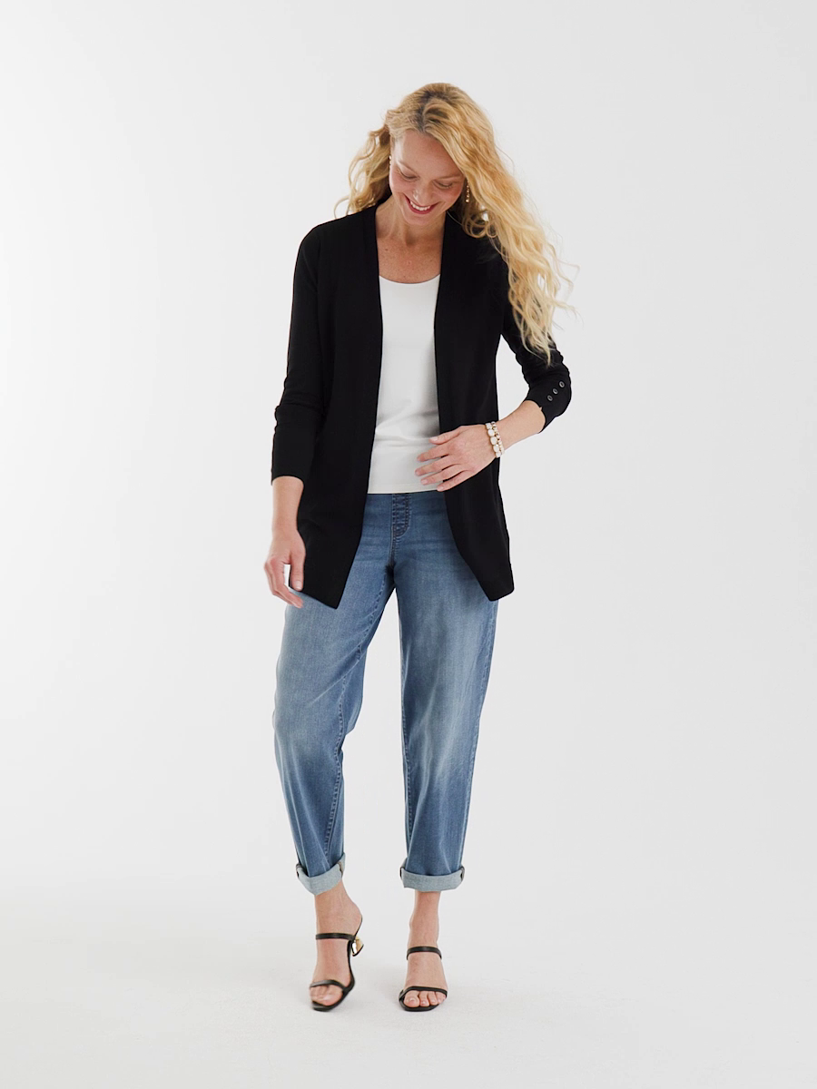 Pull-On Boyfriend Cropped Jeans