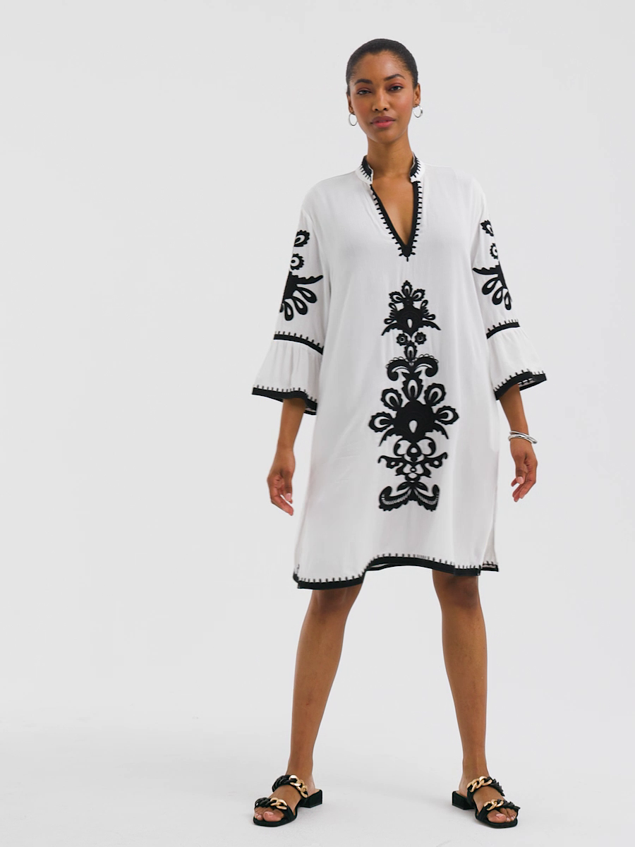 Embroidered Beach Swimsuit Cover Up
