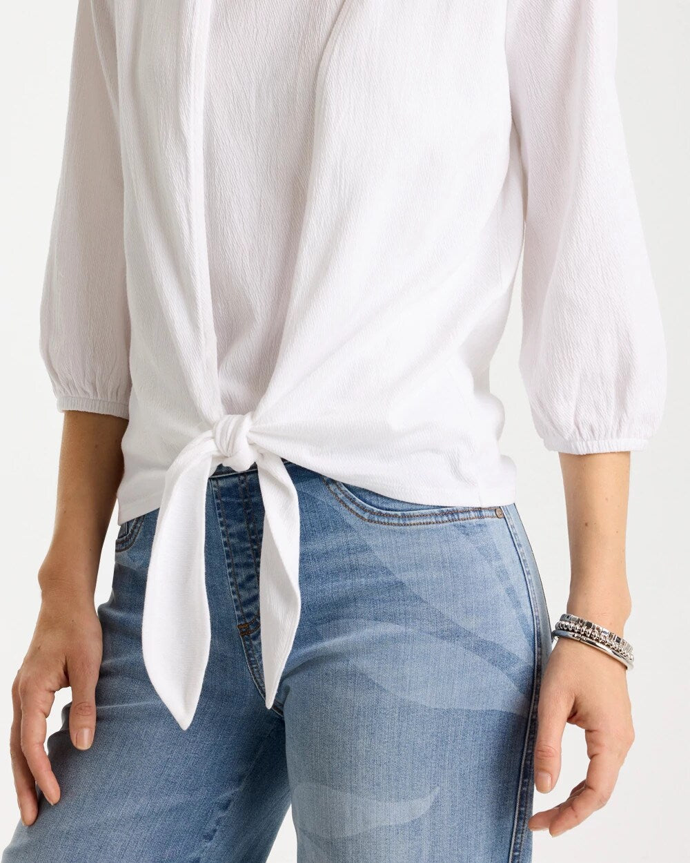 Knit Gauze Tie-Front Cardigan