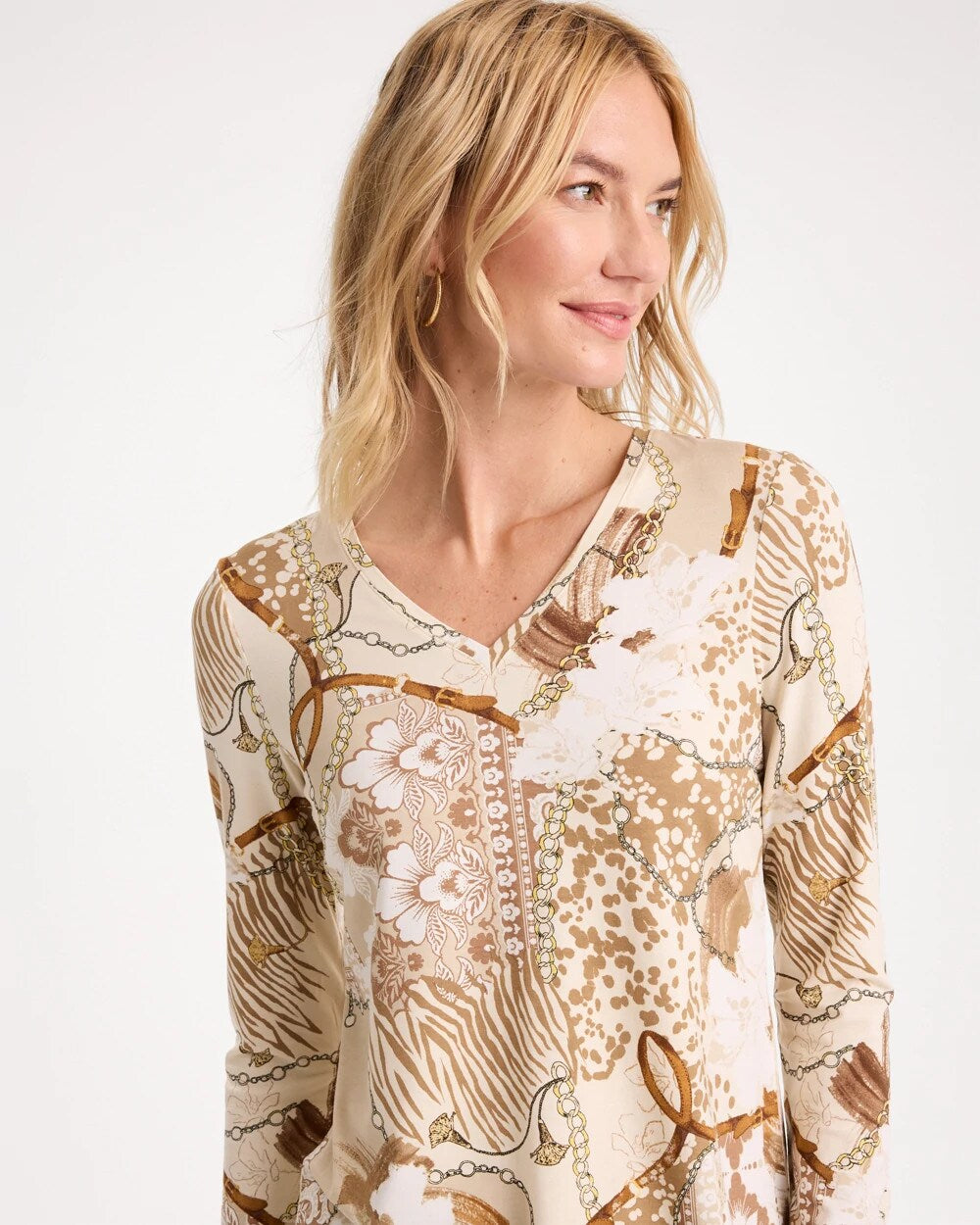 Neutral Touch of Cool V-Neck Layering Tee