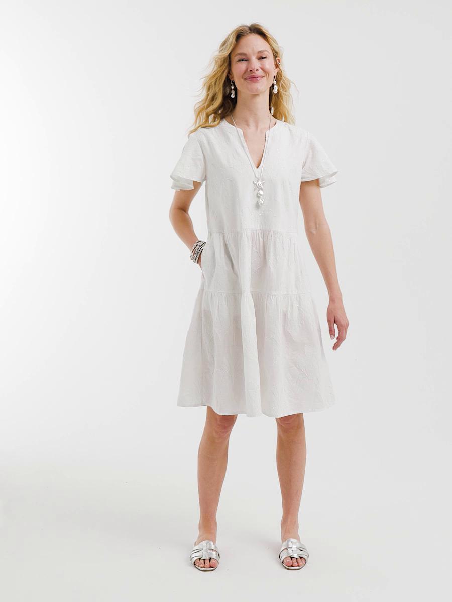 Embroidered Popover Dress