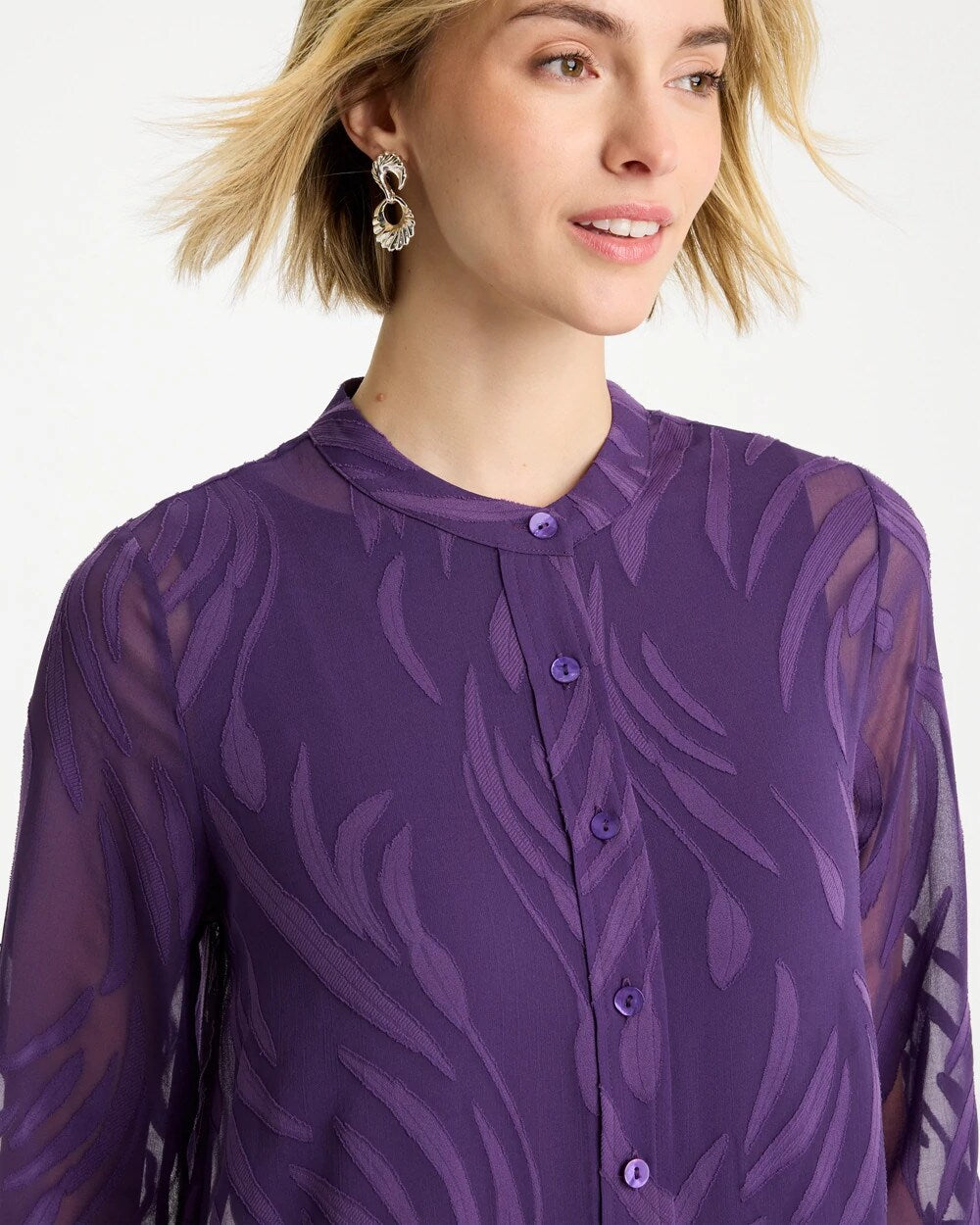 Travelers Collection Sheer Jacquard Topper