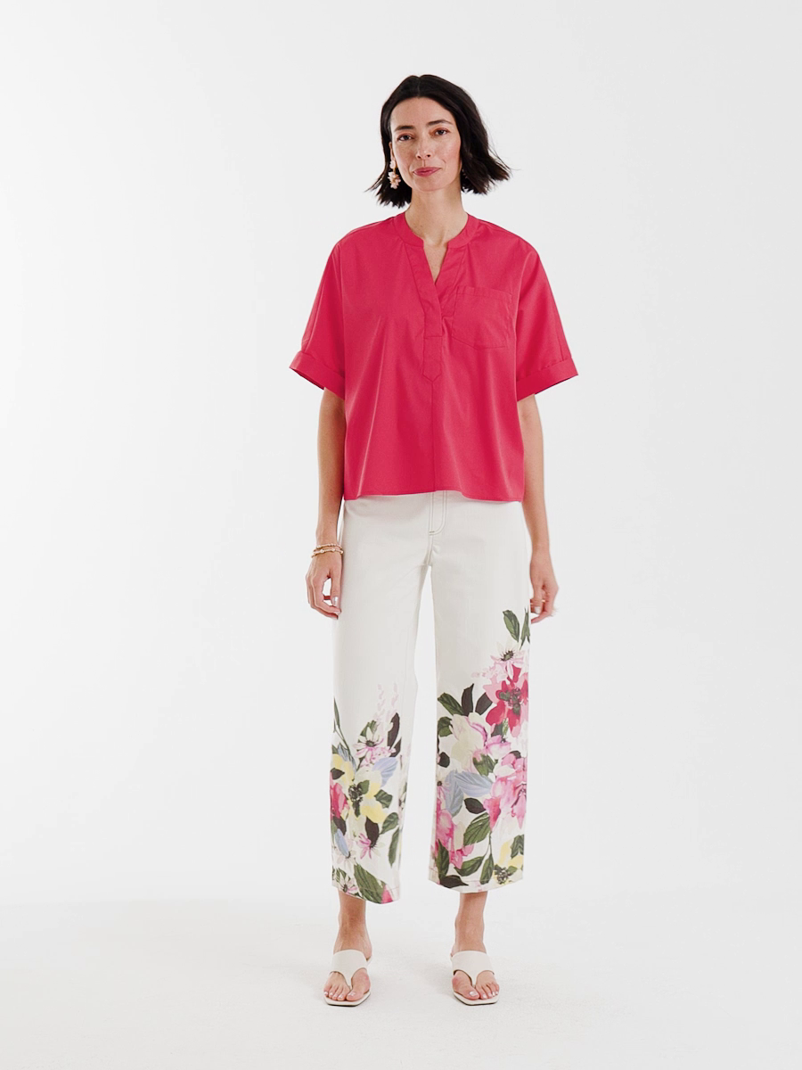 Poplin Popover Dolman Top