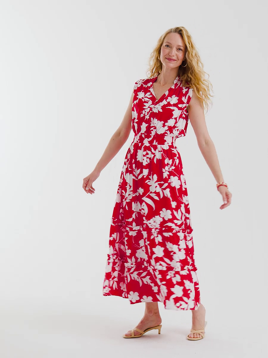 Smocked Floral Maxi Dress