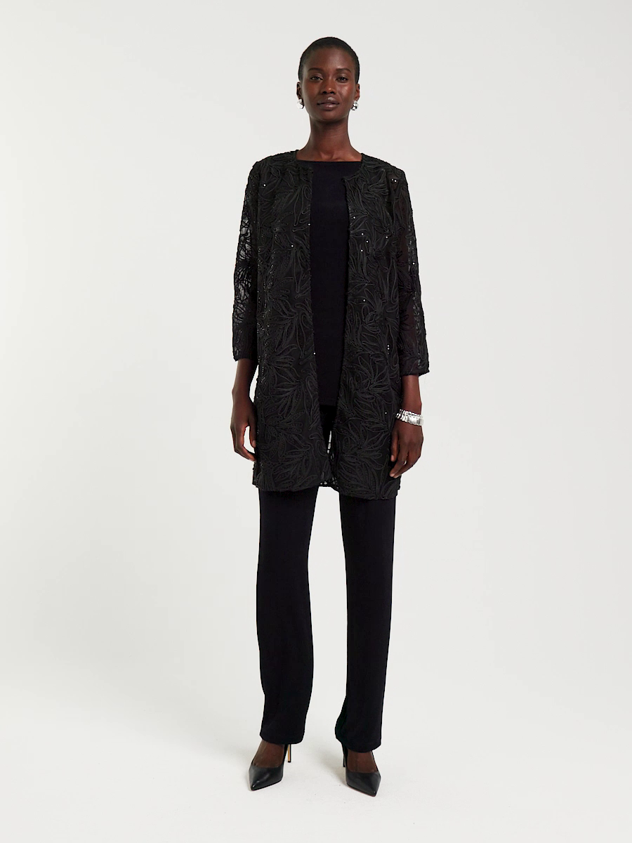Travelers Sequin-Embellished Duster