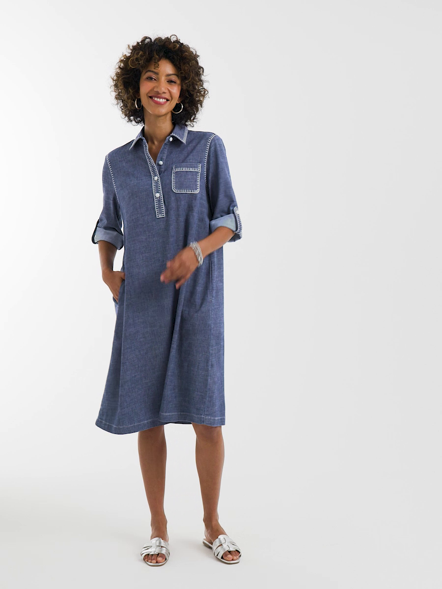 Hemp-Denim Short Dress