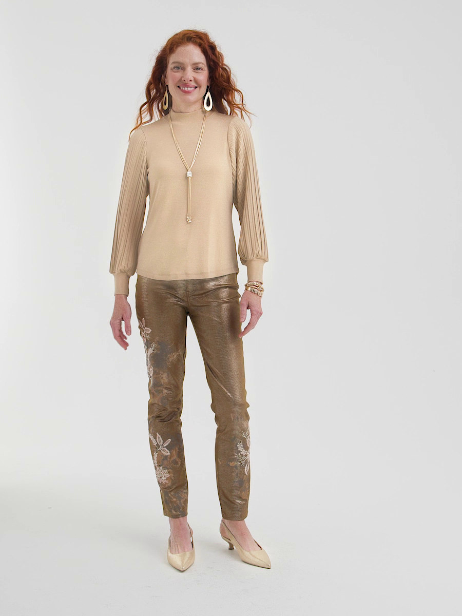 Shimmer Mock-Neck Top