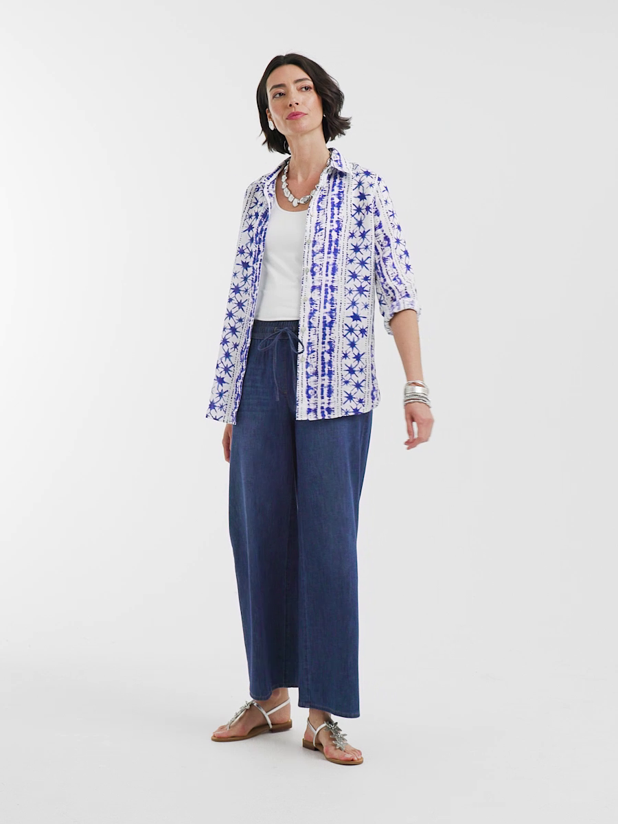 Lightweight Drawstring Ankle Jeans