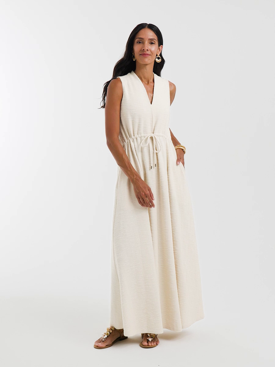 Sleeveless Tweed Maxi Dress