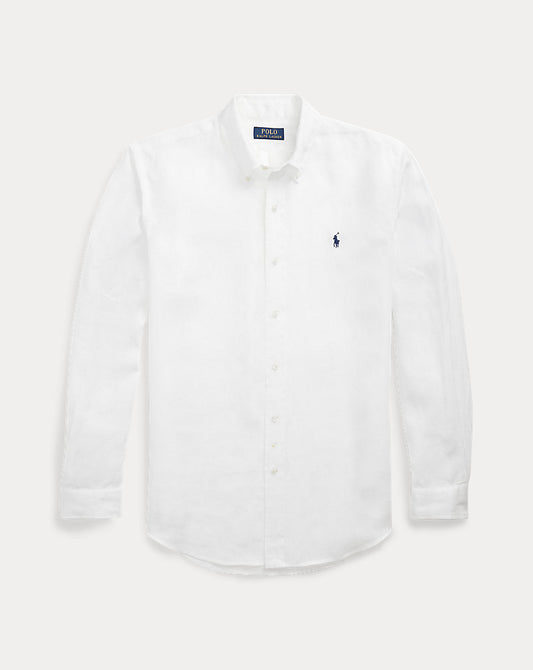 Slim Fit Linen Shirt Ceramic White