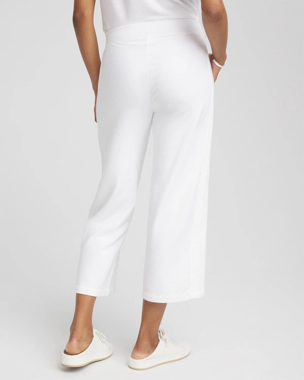 Zenergy French Terry Gauze-Inset Cropped Pants
