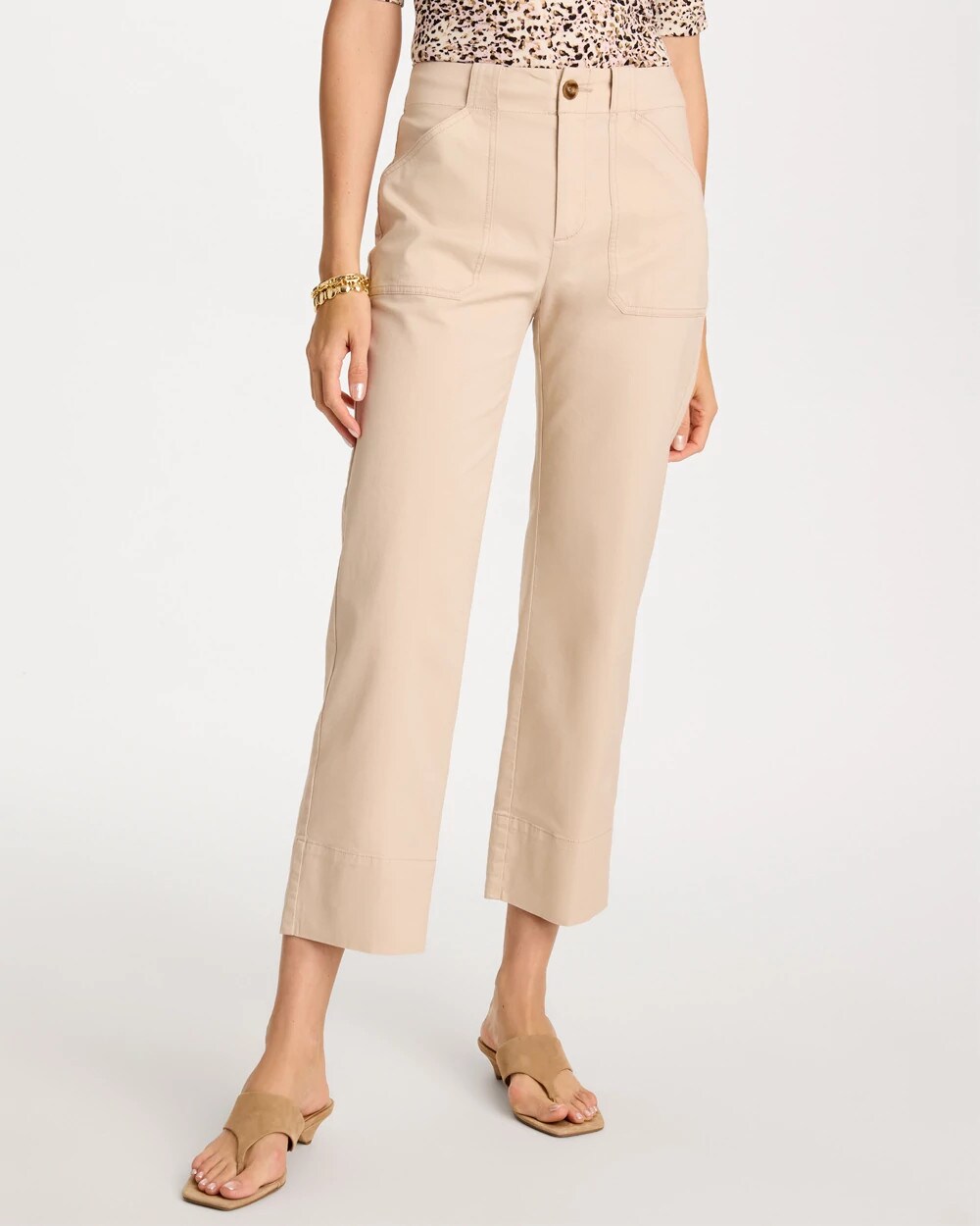 High Hem Straight Crop Pants