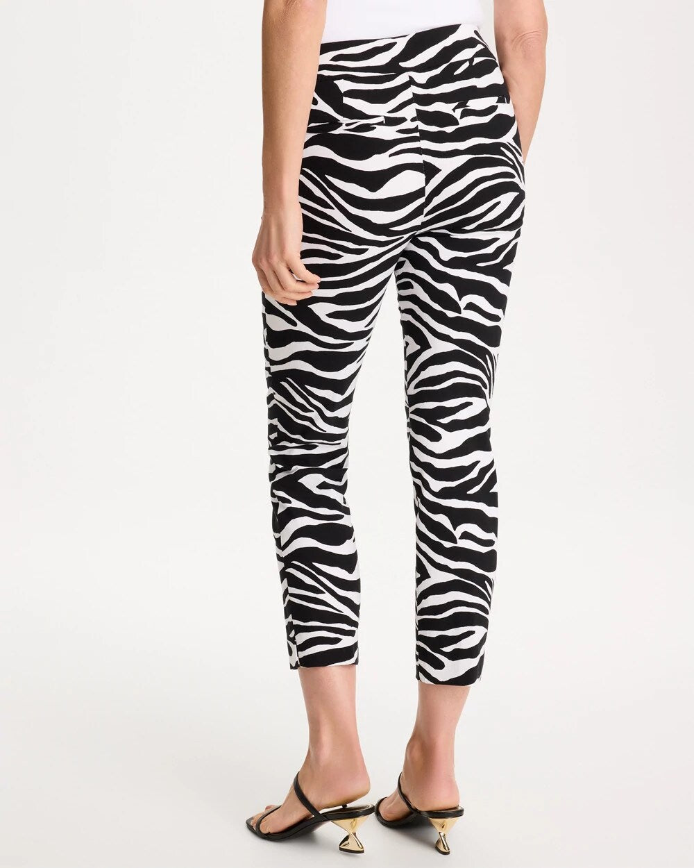 Zebra Brigitte Slim Pull-On Crop Pant