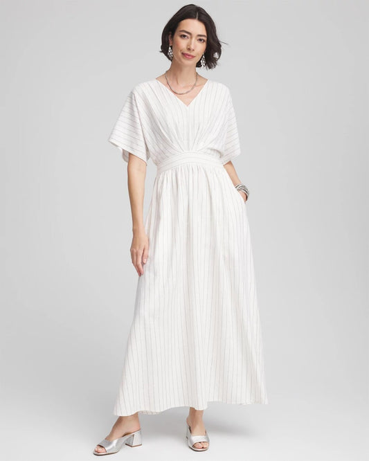 Metallic Striped Maxi Dress