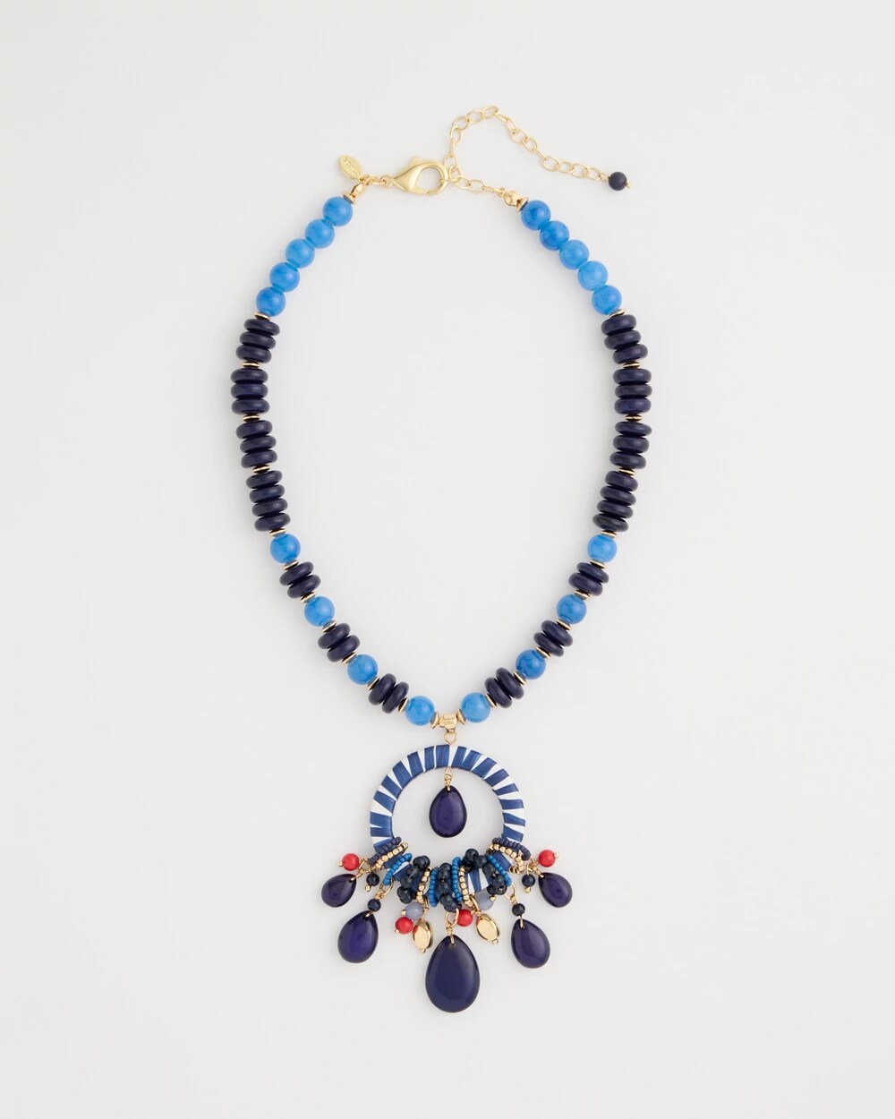 Americana Mixed Media Pendant Necklace