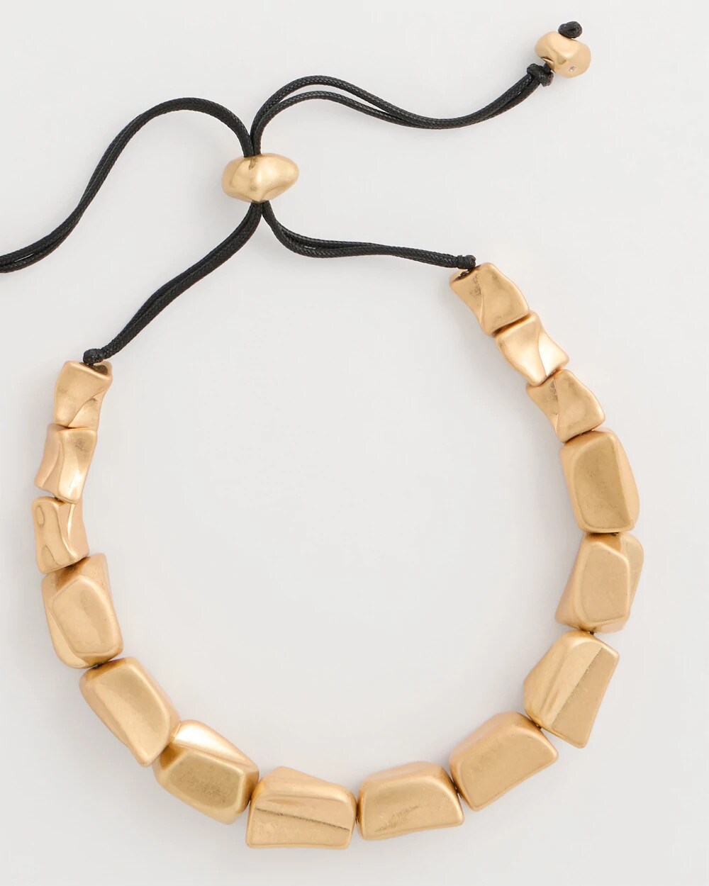 Adjustable Goldtone Nugget Necklace