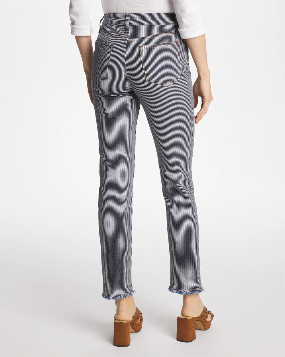 Pinnacle Stripe Girlfriend Ankle Jeans