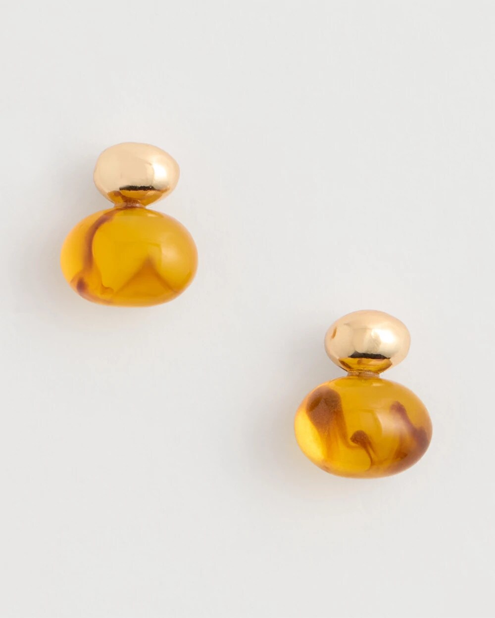 Amber Resin Stud Earrings