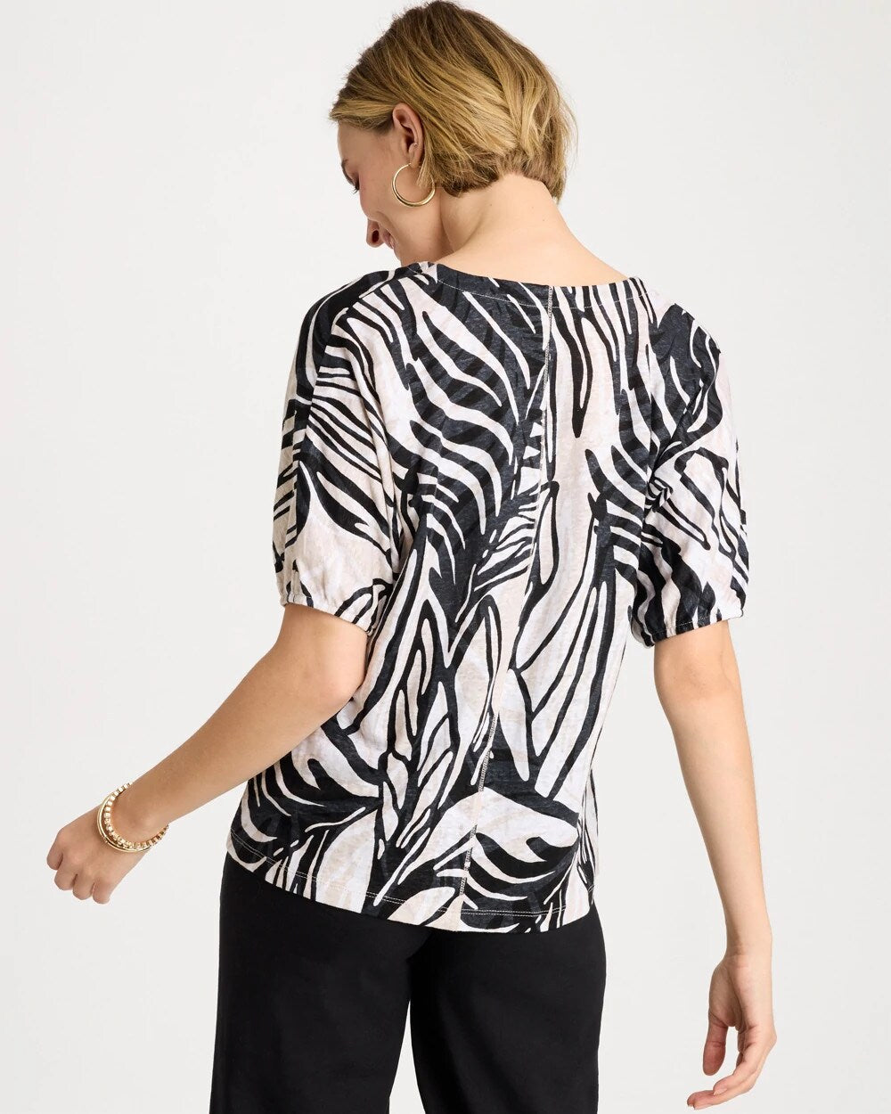 Linen Ruched Palm Tee