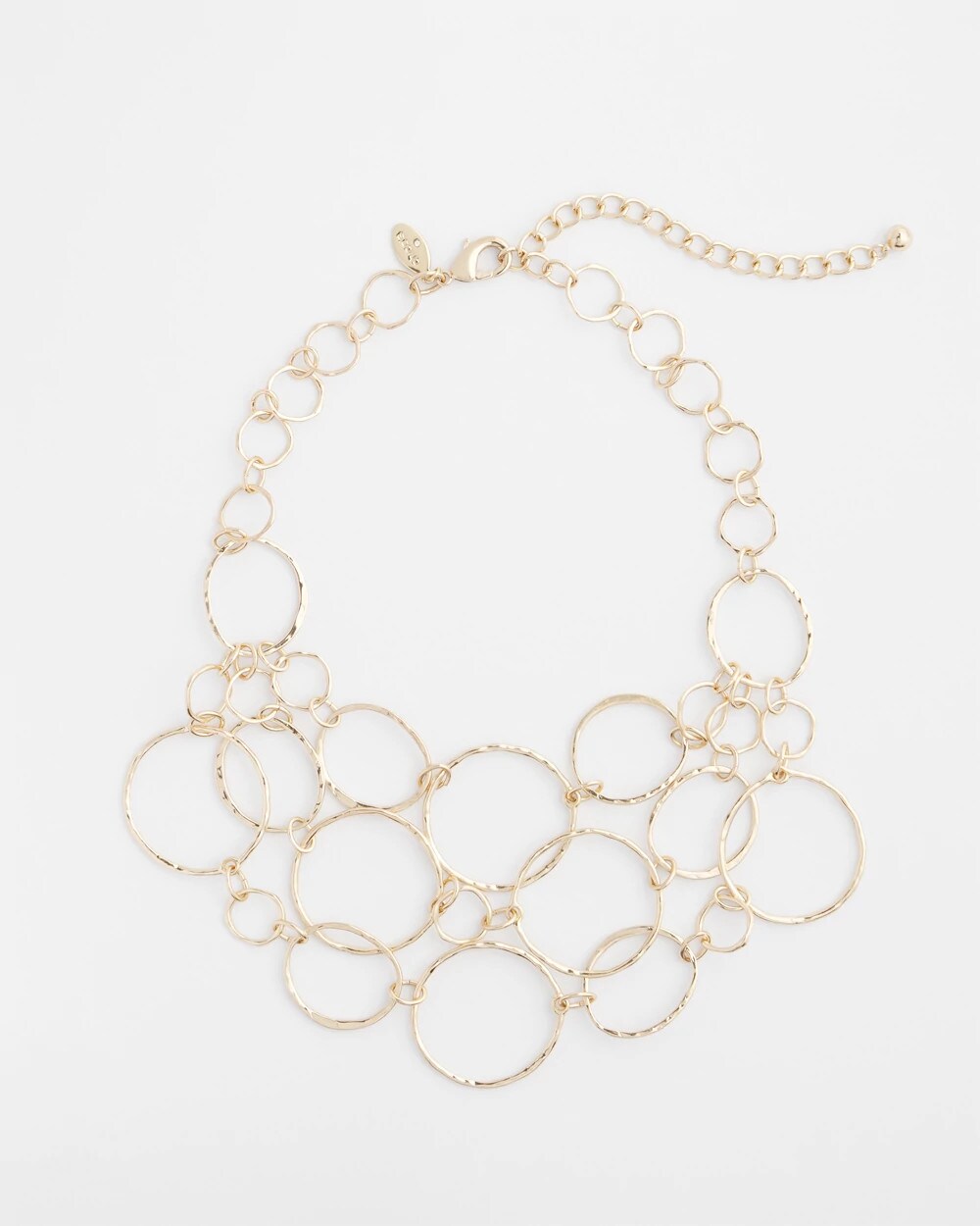 Short Goldtone Multi-Strand Link Necklace
