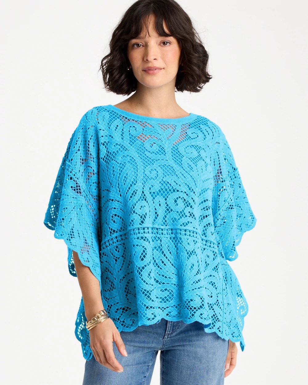 Cotton Crochet Lace Poncho