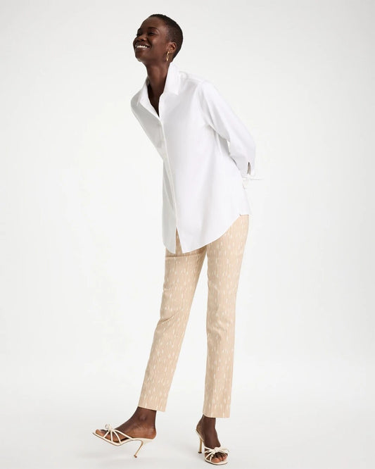 Striped Brigitte Slim Pull-On Ankle Pants