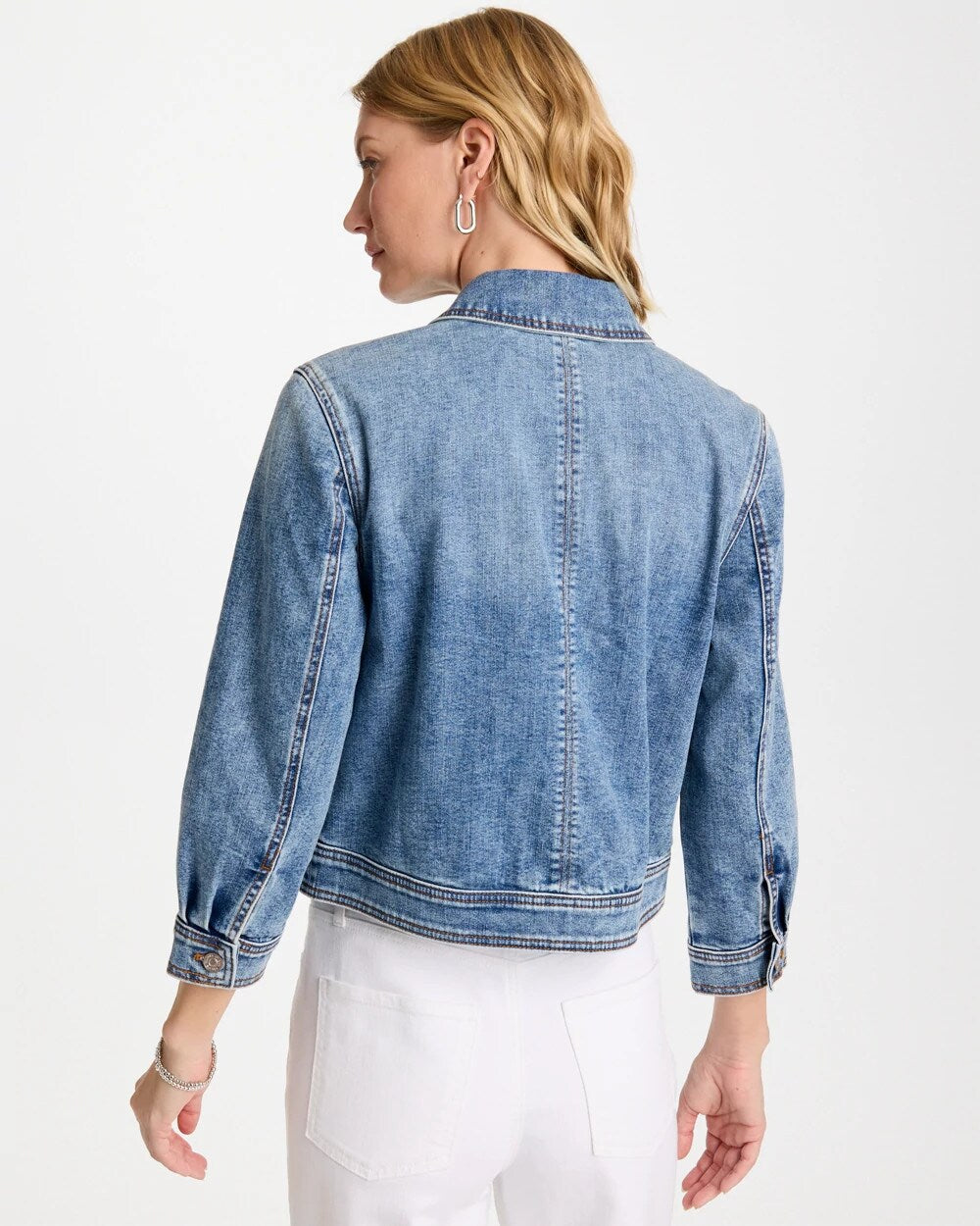 Denim Cropped Trucker Jacket