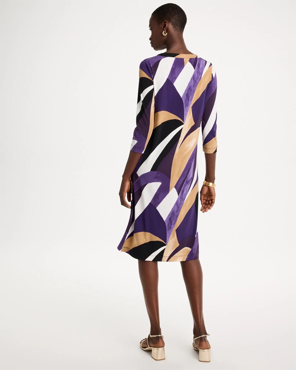Travelers Knit Printed Twist-Front Dress