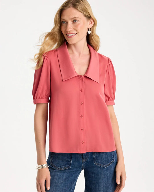 Satin Peter Pan Collar Blouse