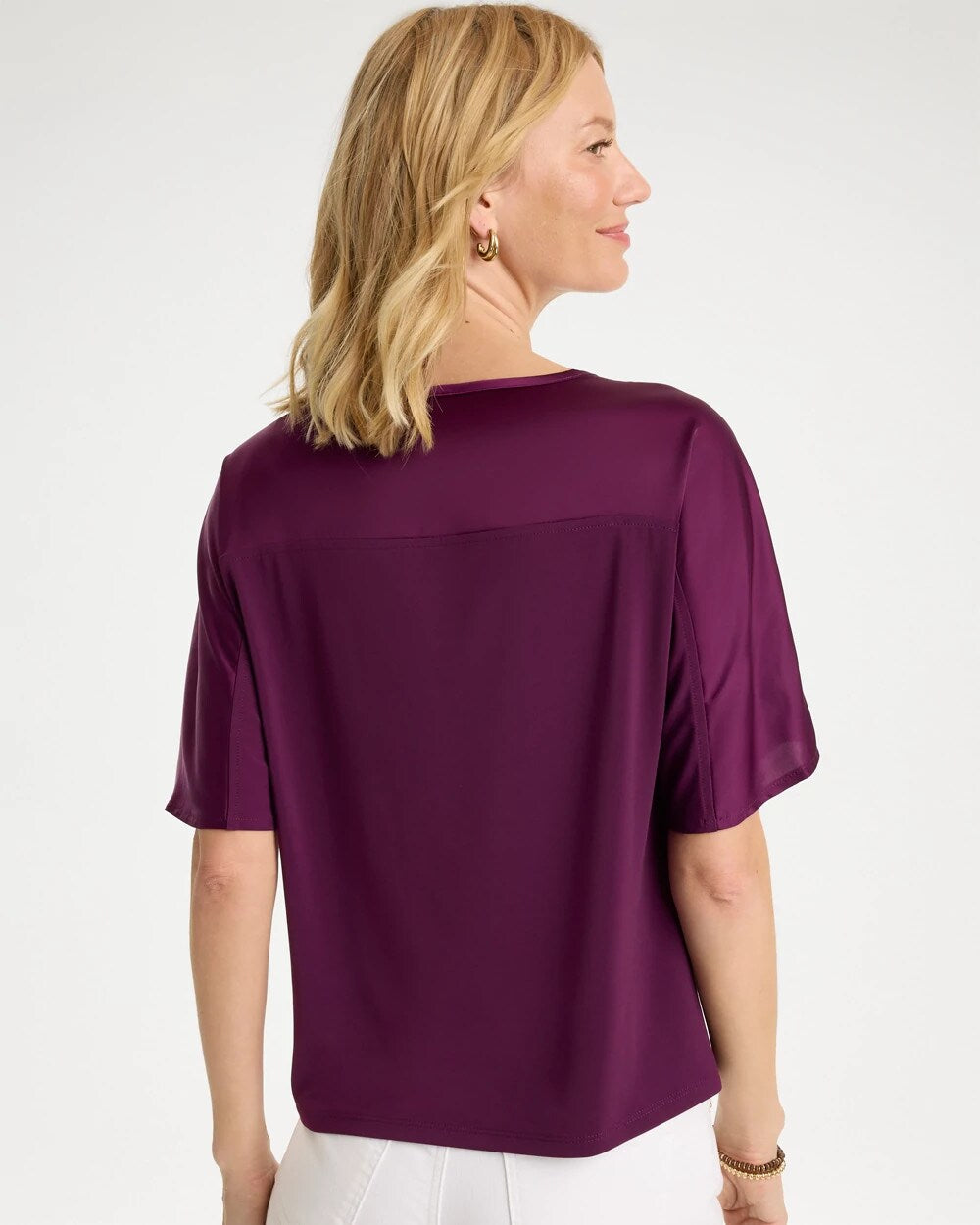 Jersey Satin Trim Elbow Tee