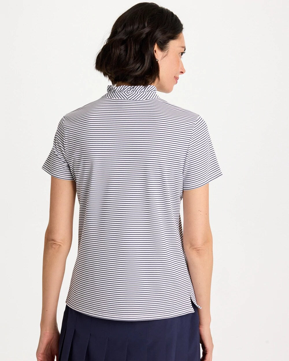 Zenergy UPF Ruffle Striped Half Zip