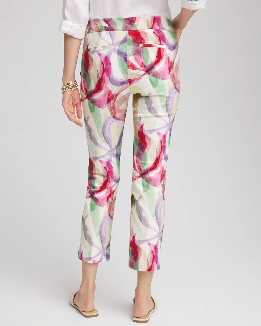 Brigitte Slub Slim Cropped Pants